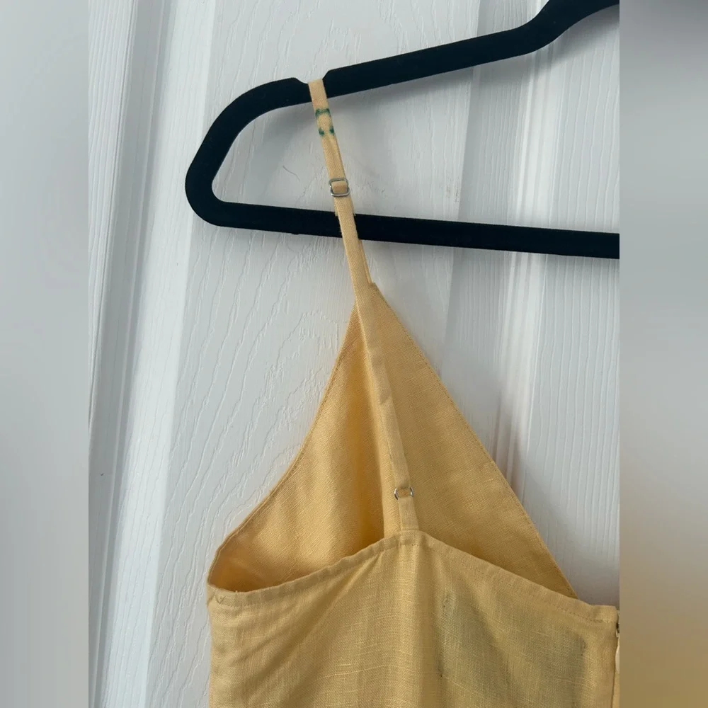Reformation Clover Linen Dress Buttercup Yellow Size 6 - Picture 8 of 13